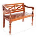 vidaXL Lavička Batavia 98 cm, mahagónový masív, tmavohnedá