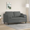 vidaXL 2-miestna pohovka s vankúšmi tmavosivá 120 cm látka
