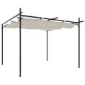 vidaXL Pergola so zaťahovacou strechou krémová 295x292x230 cm