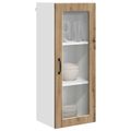 vidaXL Nástenný sklenený kabinet PORTO Remeselný dub 40 x 31 x 100 cm