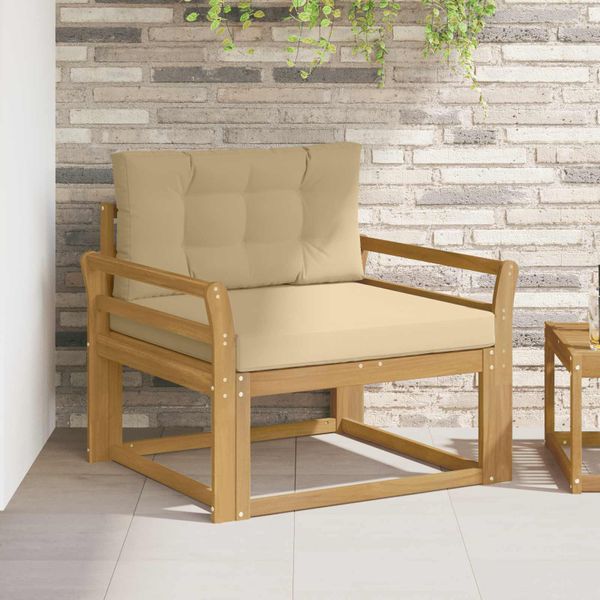 vidaXL Záhradná stredná sedačka Polyester Biela