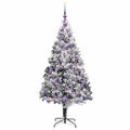 vidaXL Umelý vianočný stromček Biela 180 cm PVC a Oceľ a Plast