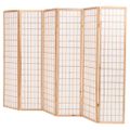 vidaXL Skladací paraván so 6 panelmi,japonský štýl 240x170cm, prírodný