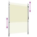 vidaXL Vonkajšia zatemňovacia roleta krémová 150x270 cm