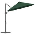 vidaXL Slnečník Zelená 372 x 198 x 243 cm Polyester a hliník