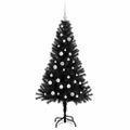 vidaXL Vianočný stromček Čierna 150 cm PVC