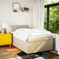 vidaXL Boxspring posteľ s matracom krémová 120x190 cm látka