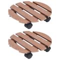 vidaXL Vozíky pod kvetináče 2 ks hnedé Ø30x7,5 cm WPC