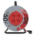Prodlužovací kabel EMOS P19450P na bubne 50 m / 4 zásuvky / červený / PVC / 230 V / 1,5 mm2