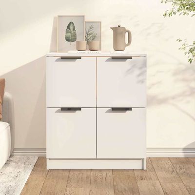 vidaXL Komoda biela 60x30x70 cm spracované drevo