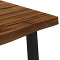 vidaXL 120 x 70 x 75 cm Pevné akáciové drevo Prírodná a čierna