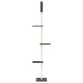 vidaXL Strom pre mačky od podlahy po strop tmavosivý 267,5-297,5 cm