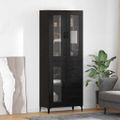vidaXL Highboard Čierny dub 69,5 x 34 x 180 cm Kompozitné drevo