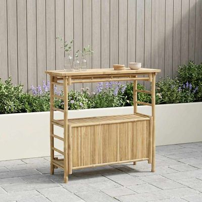 vidaXL Exteriérový barový stôl Prírodná 110 x 50 x 105 cm Bambus