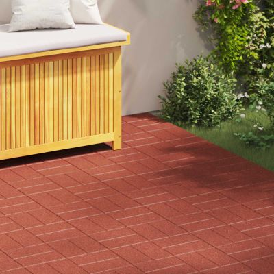 vidaXL Kameň na schodíky 6 pcs Červená 40,5 x 40,5 x 2 cm Guma