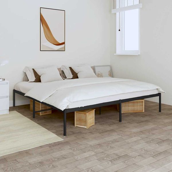vidaXL Kovový rám postele čierny 200x200 cm