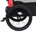 vidaXL Vozík pre domáce zvieratá na bicykel/beh 2-v-1, červeno čierny