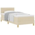 vidaXL Posteľ s pružinovým rámom s vankúšom Krémová 80 x 200 cm látka