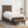 vidaXL Boxspring posteľ s matracom tmavohnedá 100x200 cm látka