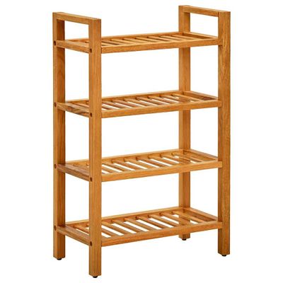 vidaXL Regál na topánky so 4 policami 50x27x80 cm dubový masív