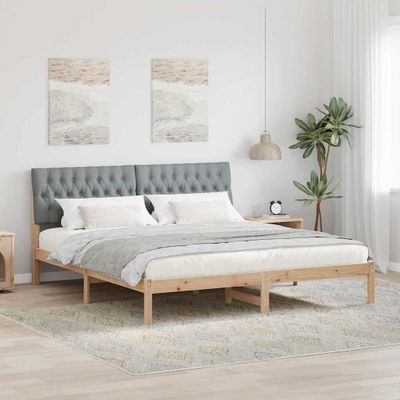 vidaXL Rám postele s čalúneným čelom Hnedá 180 x 200 cm