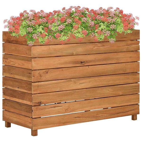 vidaXL Vyvýšený záhon 100x40x72 cm, recyklované tíkové drevo a oceľ