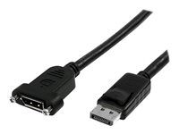 StarTech 3 ft / 91 cm 20 pin DP DisplayPort Extension Panel Mount Cable - DisplayPort to DisplayPort - Male to Female (DPPNLFM3PW) - Kábel DisplayPort - DisplayPort (M) do DisplayPort (F) - 91 cm - opatrený západkou, lisovaný - čierna