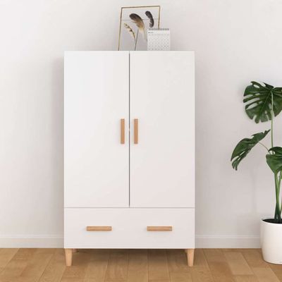 vidaXL Vysoká skrinka biela 70x31x115 cm spracované drevo
