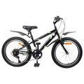 vidaXL Detské Kolo 20 Palcov 6-Speed pre vek 6-11 rokov Čierna