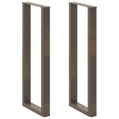 vidaXL Nohy barového stola v tvare U, 2 ks, prírodná oceľ, 40 x (110-111) cm, oceľ