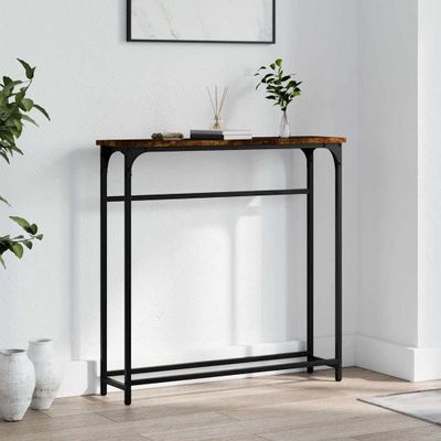 vidaXL Konzolový stolík dymový dub 75x19,5x75 cm kompozitné drevo