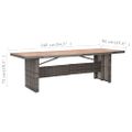 vidaXL 9-dielna vonkajšia jedálenská súprava+podložky, polyratan, sivá