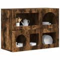 vidaXL Servírovacia skriňa ELST Dymová dub 80,5 x 35 x 59 cm