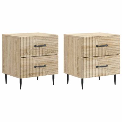vidaXL Nočný stolík so zásuvkou 2 pcs Dub sonoma 43 x 34,5 x 47,5 cm