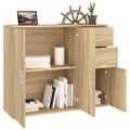 vidaXL Komoda, dub sonoma, 91x29,5x75 cm, imitácia dreva