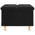 vidaXL Ottoman s Úložným Priestorom Čierny 60 x 60 x 45 cm Zamat