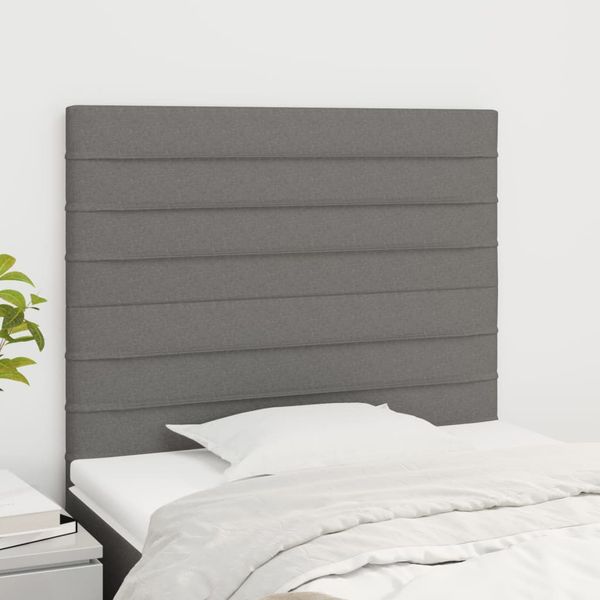 vidaXL Čelo postele tmavosivé 80x5x118/128 cm látkové
