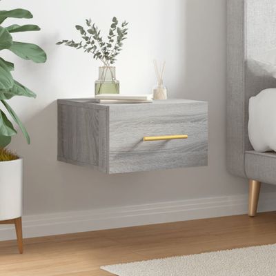 vidaXL Nástenný nočný stolík sivý dub sonoma 35x35x20 cm