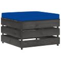 vidaXL 3-dielna sedacia súprava s podložkami, sivá, impregnované drevo
