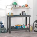 vidaXL Pracovná lavica sivá 110x50x80 cm masívna borovica