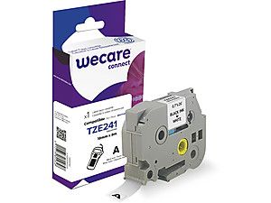 alt. páska wecare ARMOR pre BROTHER TZ241,Black/White,18mm*8m
