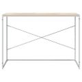 vidaXL Počítačový stôl, biela+dub 110x60x70 cm, kompozitné drevo