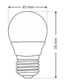 LED žiarovka Qtec 5W G45 E27 2700K