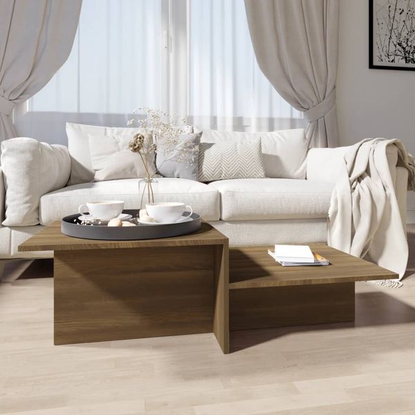 vidaXL Konferenčný stolík hnedý dub 111,5x50x33 cm spracované drevo