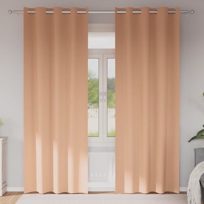 vidaXL Záclony na zatemnenie s krúžkami 2 pcs Svetlohnedá 245 x 140 cm