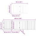 vidaXL Brána pre psa s dverami sklad. 6pan. hnedá 480cm topoľové drevo