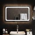 vidaXL Zrkadlo do kúpeľne s LED Priehľadná 80 x 50 cm tvrdené sklo
