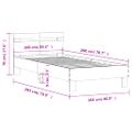 vidaXL Posteľný rám bez matraca s čelom hnedý dub 100x200 cm