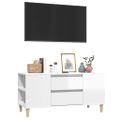 vidaXL TV skrinka lesklá biela 102x44,5x50 cm spracované drevo