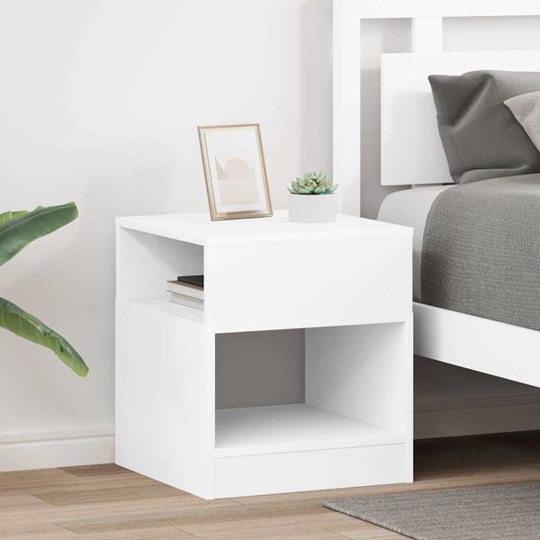 vidaXL Koncový stôl 2 pcs Biela 40,5 x 40 x 45 cm Kompozitné drevo
